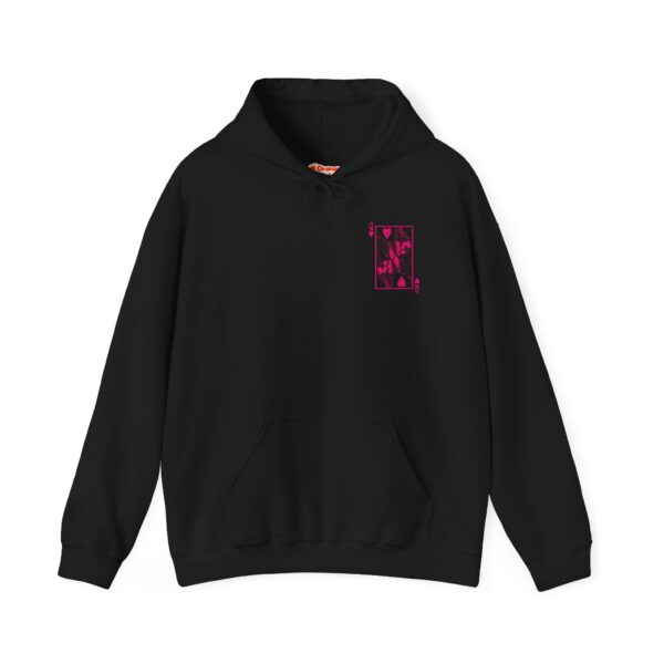Pink Elven Queen of Hearts Hooded Sweatshirt - Image 3