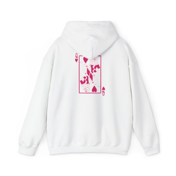 Pink Elven Queen of Hearts Hooded Sweatshirt - Image 2